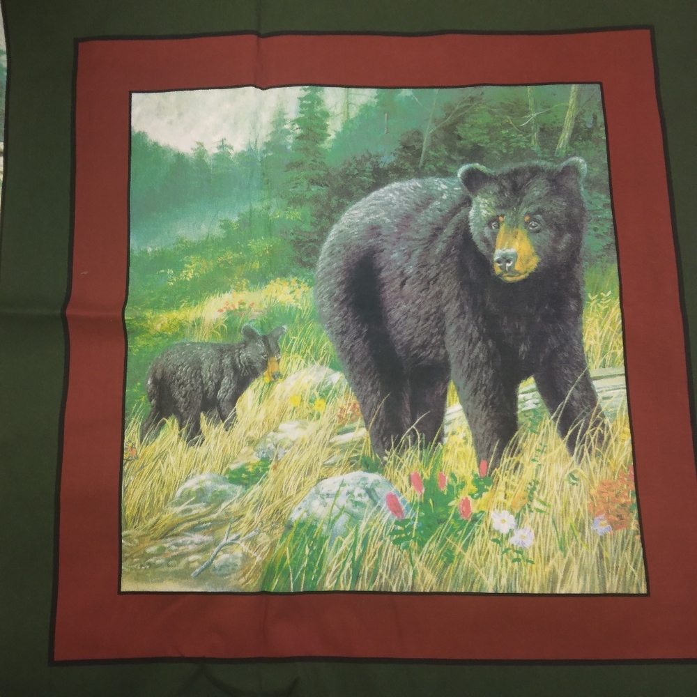 FABRIC Marshall Dry Goods Co. "Black Bear" Pattern #011, 4 Pillow Panels - Picture 4 of 12